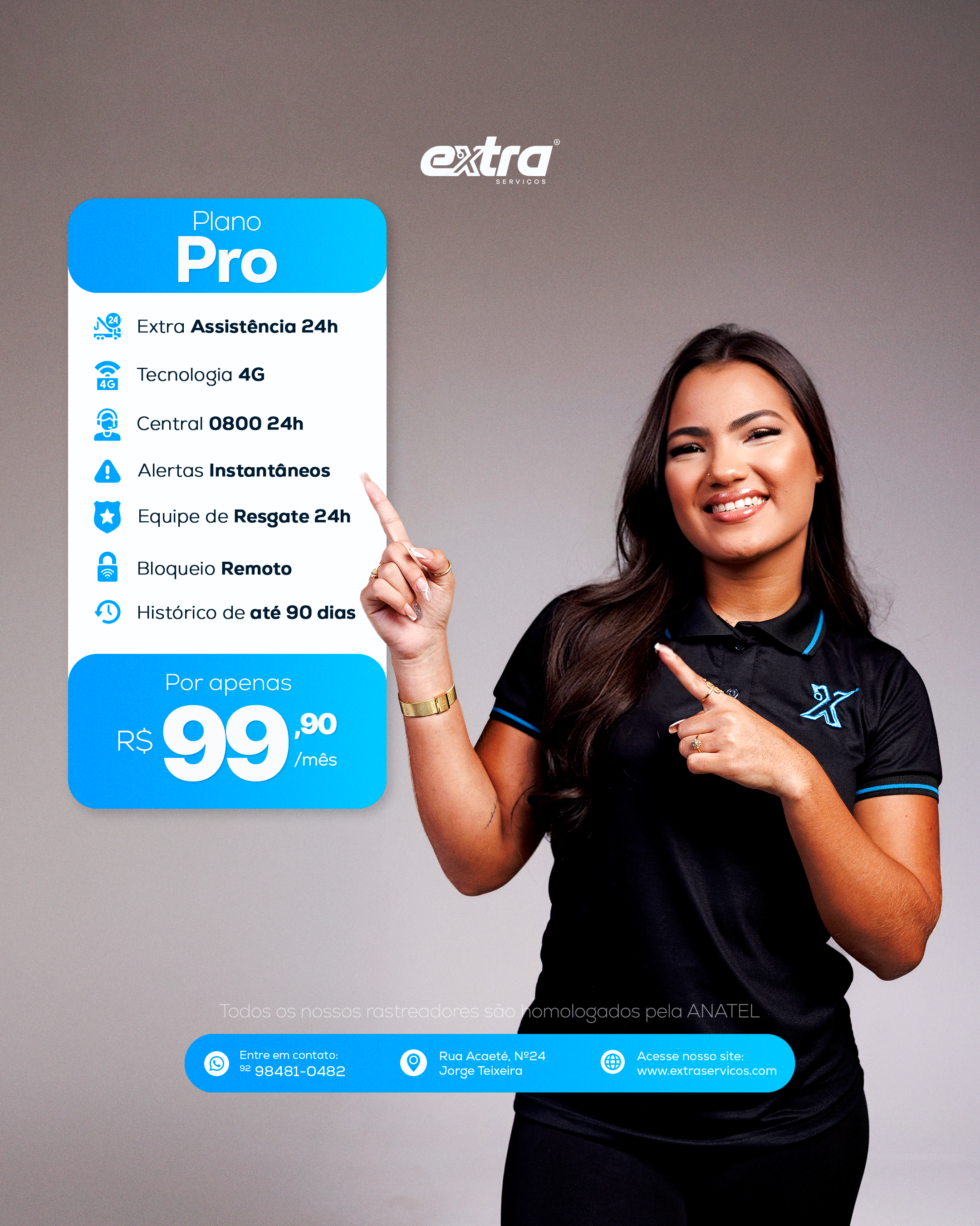 Plano Pro: tudo do Plano Extra mais Extra Assistência 24h com guincho incluso, apresentado pela equipe Extra